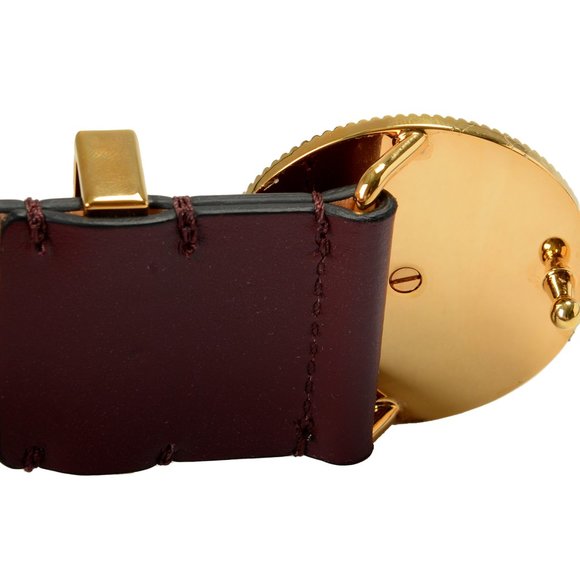 Versace Deep Burgundy 100% Leather Metal Medusa Head Logo  display picture 2